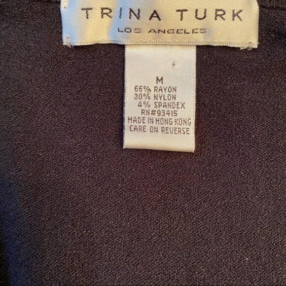 TRINA TURK TOP TANK BLACK STRETCH CAMISOLE SPAGHETTI STRAPS Size M - Picture 8 of 8